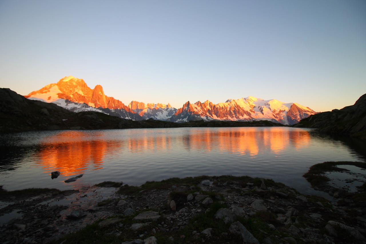 Réveil douceur face au Mont Blanc, Lac de Chésery