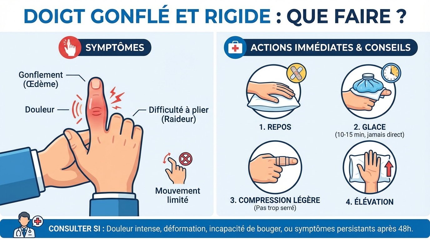 Doigt gonflé et du mal à le plier : que faire ? 1 Comment traiter un doigt gonflé