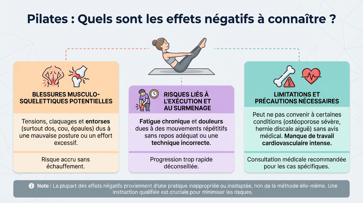 Pilates : quels sont les effets négatifs à connaître ? 1 Les principales contre-indications