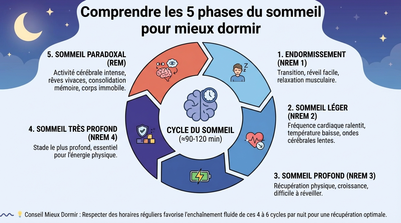Les 5 phases du sommeil