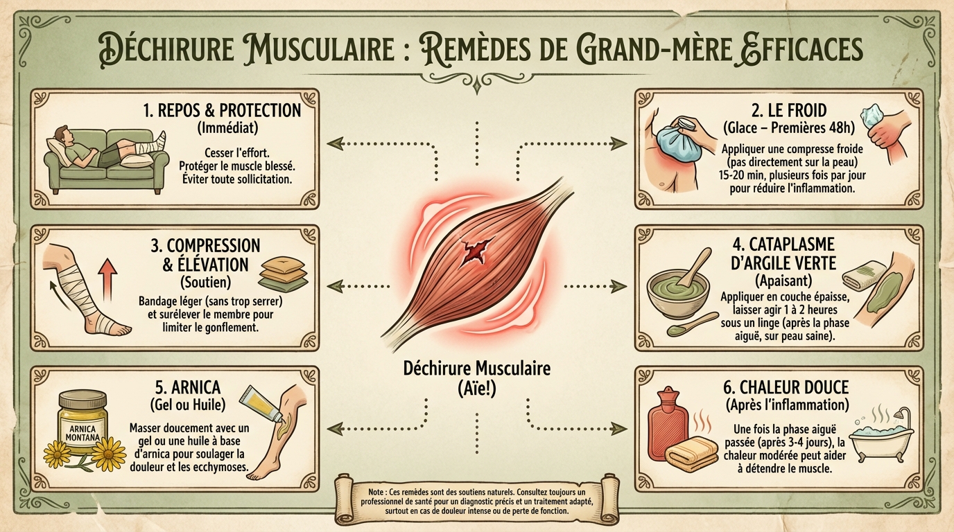 Remèdes de grand-mère pour soulager une déchirure musculaire
