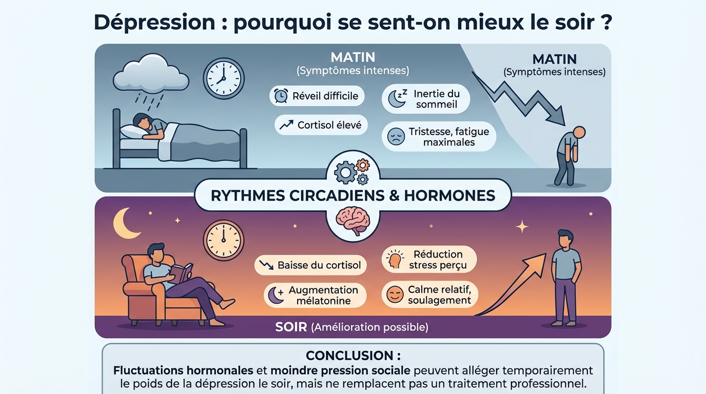 Dépression : pourquoi se sent-on mieux le soir ? 1 Les mécanismes psychologiques