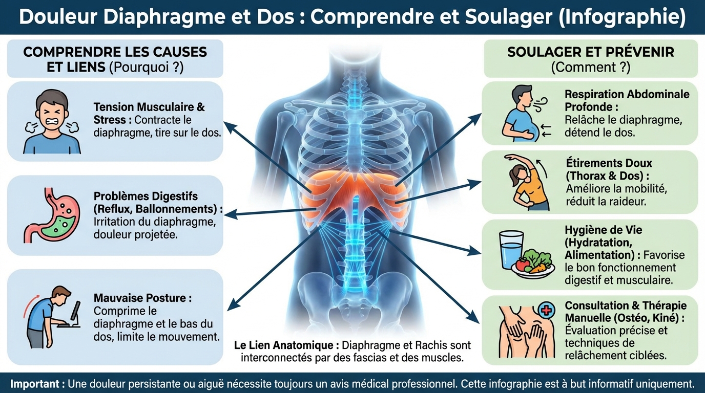 Douleur diaphragme et dos : comprendre et soulager 1 Exercices pour soulager la douleur