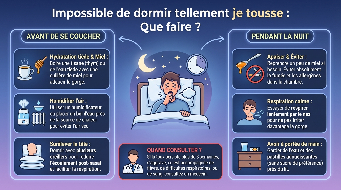 Comment calmer la toux pour mieux dormir ?