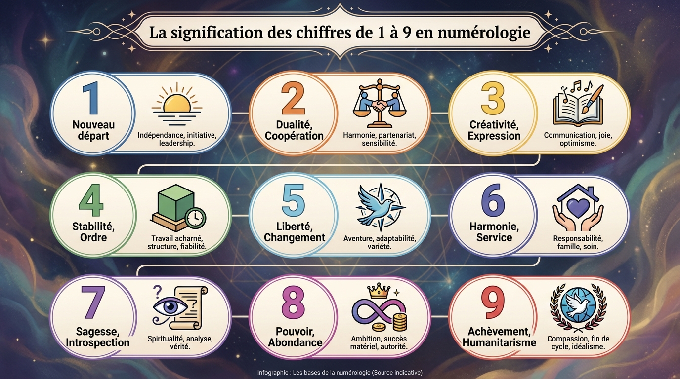 La signification des chiffres de 1 à 9 en numérologie 1 Signification des chiffres de 1 à 9