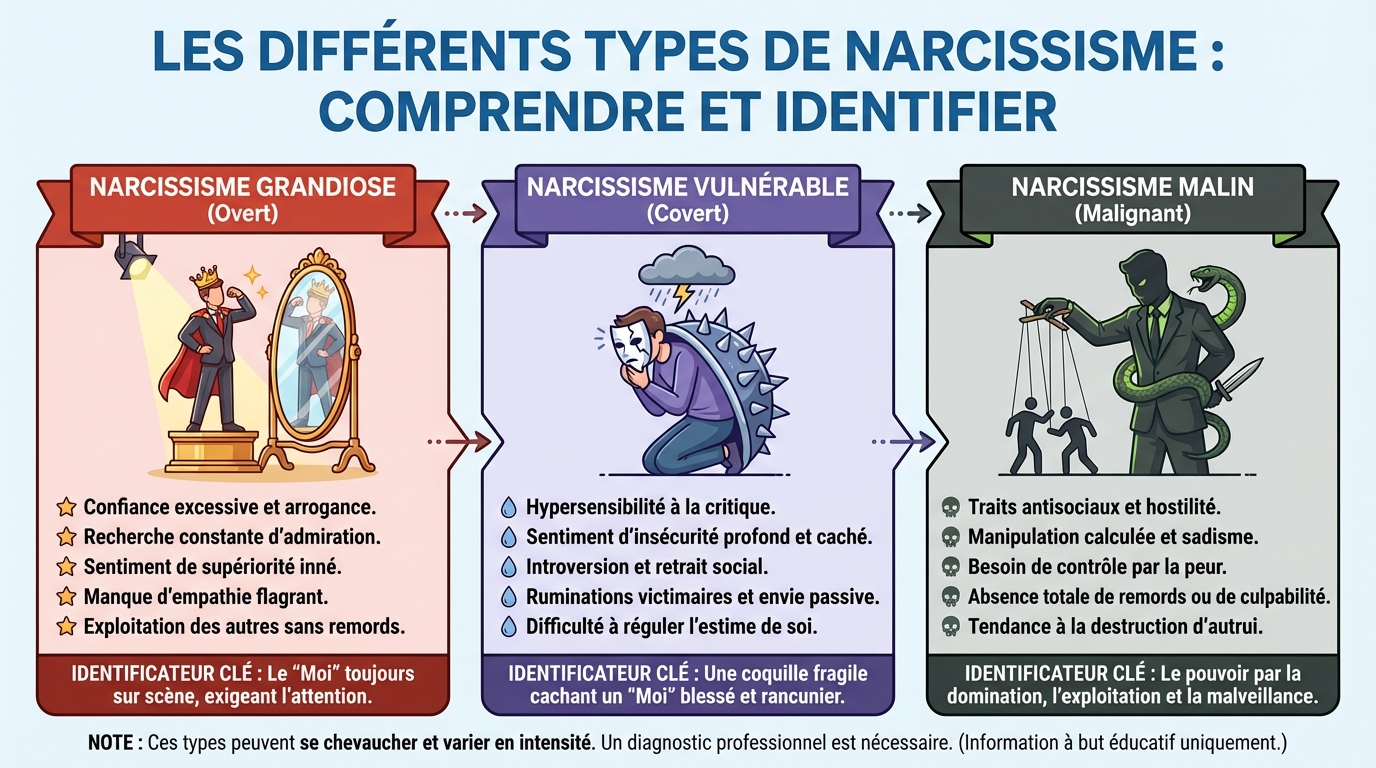 Caractéristiques des types de narcissisme