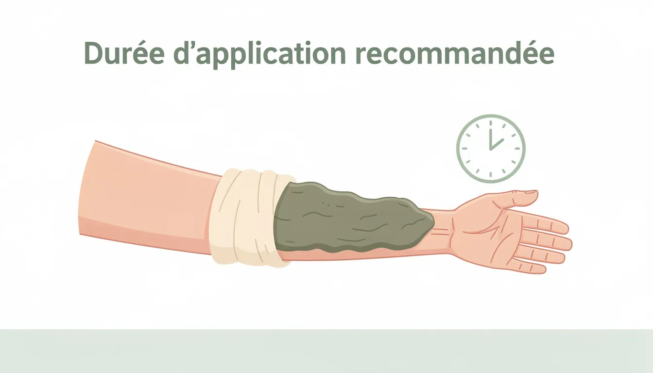 Combien de temps doit-on garder un cataplasme d'argile verte ? 1 Durée d'application recommandée