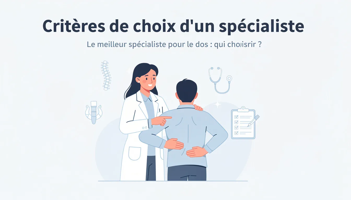 Le meilleur spécialiste pour le dos : qui choisir ? 1 Critères de choix d'un spécialiste
